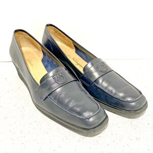 Salvatore Ferragamo Pumps Wedge Heel Black Leather Classic 9AA Shoes Loafers